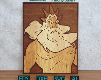 Cartoon King Layered Design for Laser And Paper Cutting, Cartoon King  SVG DXF for Cricut & Silhouette Glowforge Shadow box