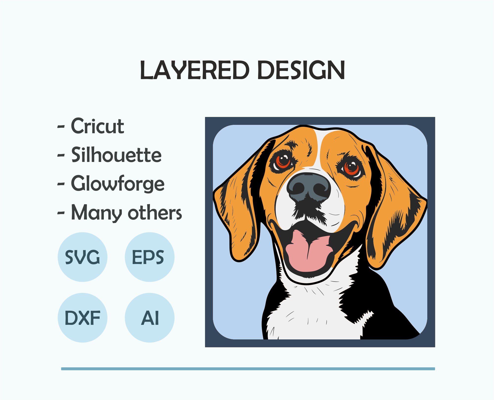 Beagle Shadow Box, SVG Layered Design for Cricut Silhouette, 3D Beagle ...