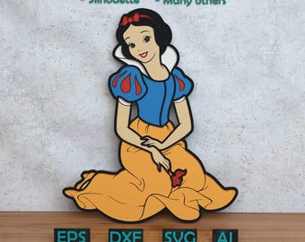 Cartoon Princess Layered Design for Laser And Paper Cutting, Cartoon Princess SVG DXF for Cricut & Silhouette Glowforge Shadow box