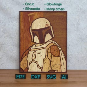 Design em camadas de heróis de Star War para corte a laser e papel, Star War SVG DXF para Cricut e Silhouette X-Tool Glowforge Shadow box design