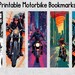 50 Motorbike Printable Bookmarks, Motorcycle Digital Download Bookmark ...