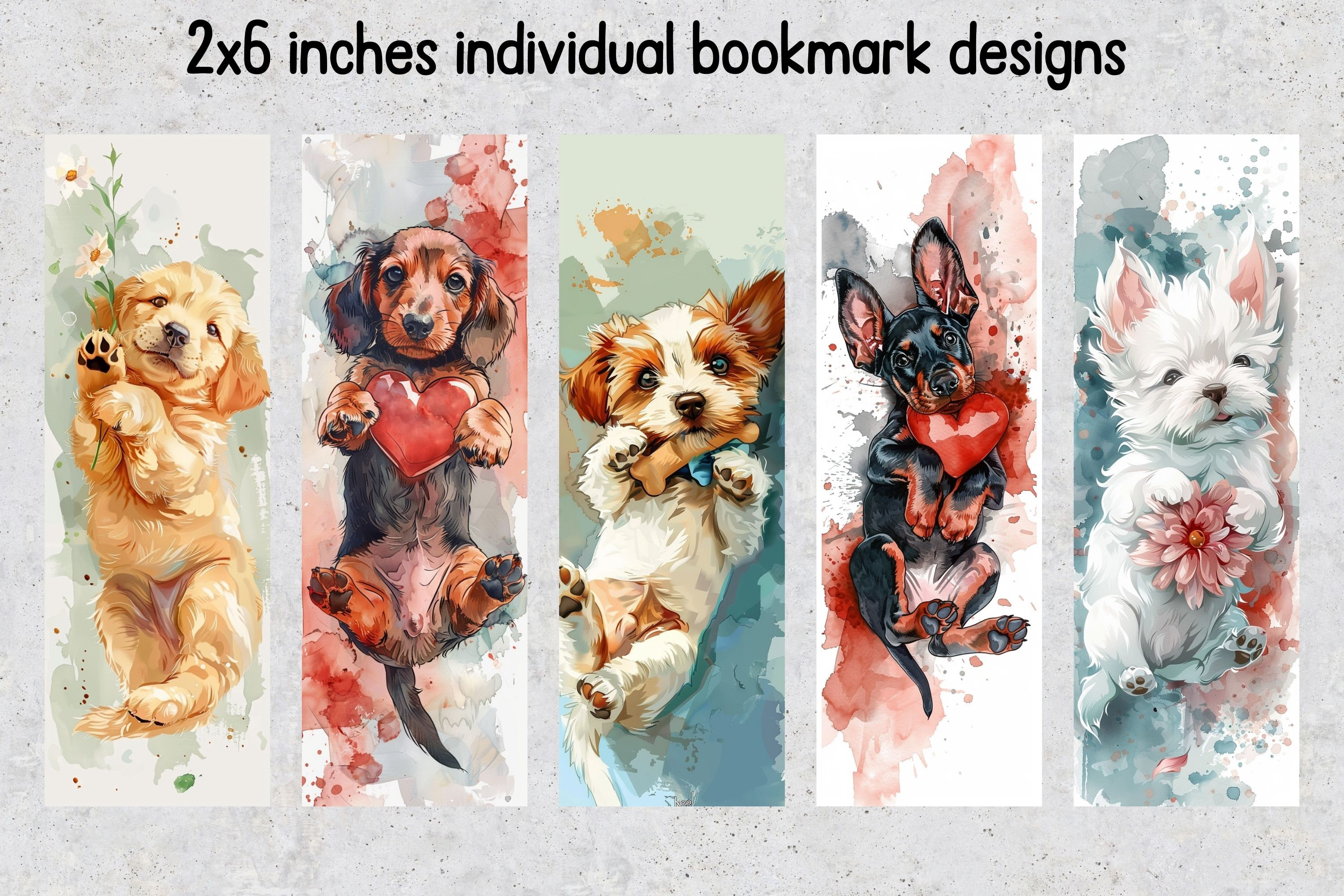 50 Cute Puppies Printable Bookmarks, Dogs Digital Download Bookmark ...