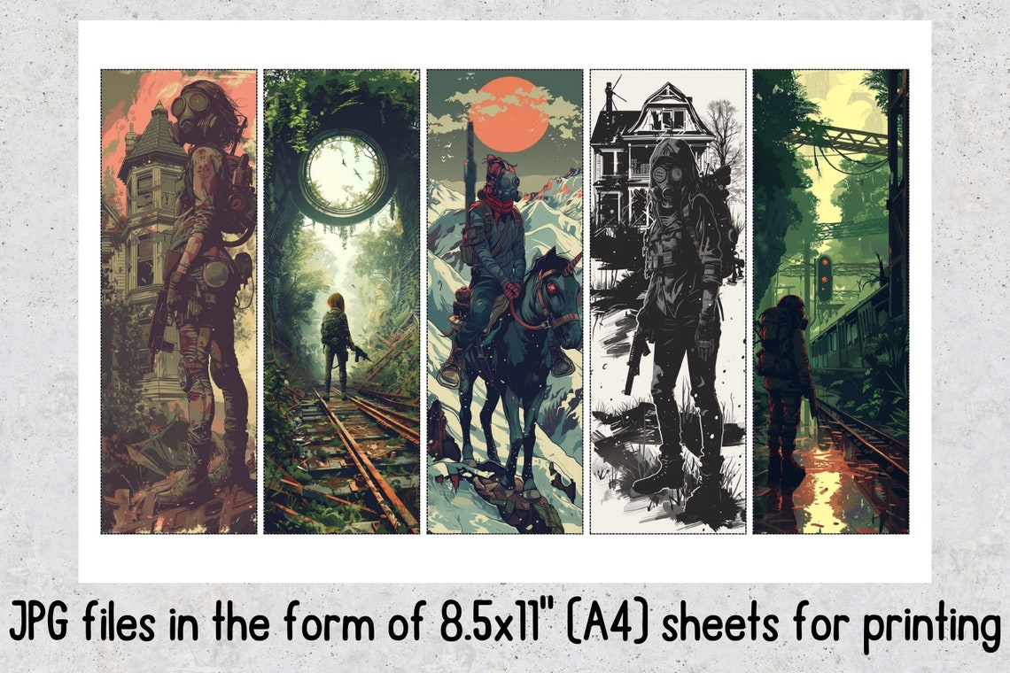 50 Post-apocalyptic Printable Bookmarks, Apocalypse Digital Bookmark ...