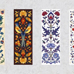 50 Oriental Pattern Printable Bookmarks, Arabic Digital Bookmark Sheets ...