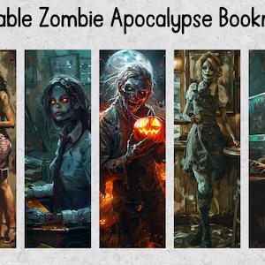 50 Zombie Apocalypse Printable Bookmarks, Horror Digital Bookmark ...
