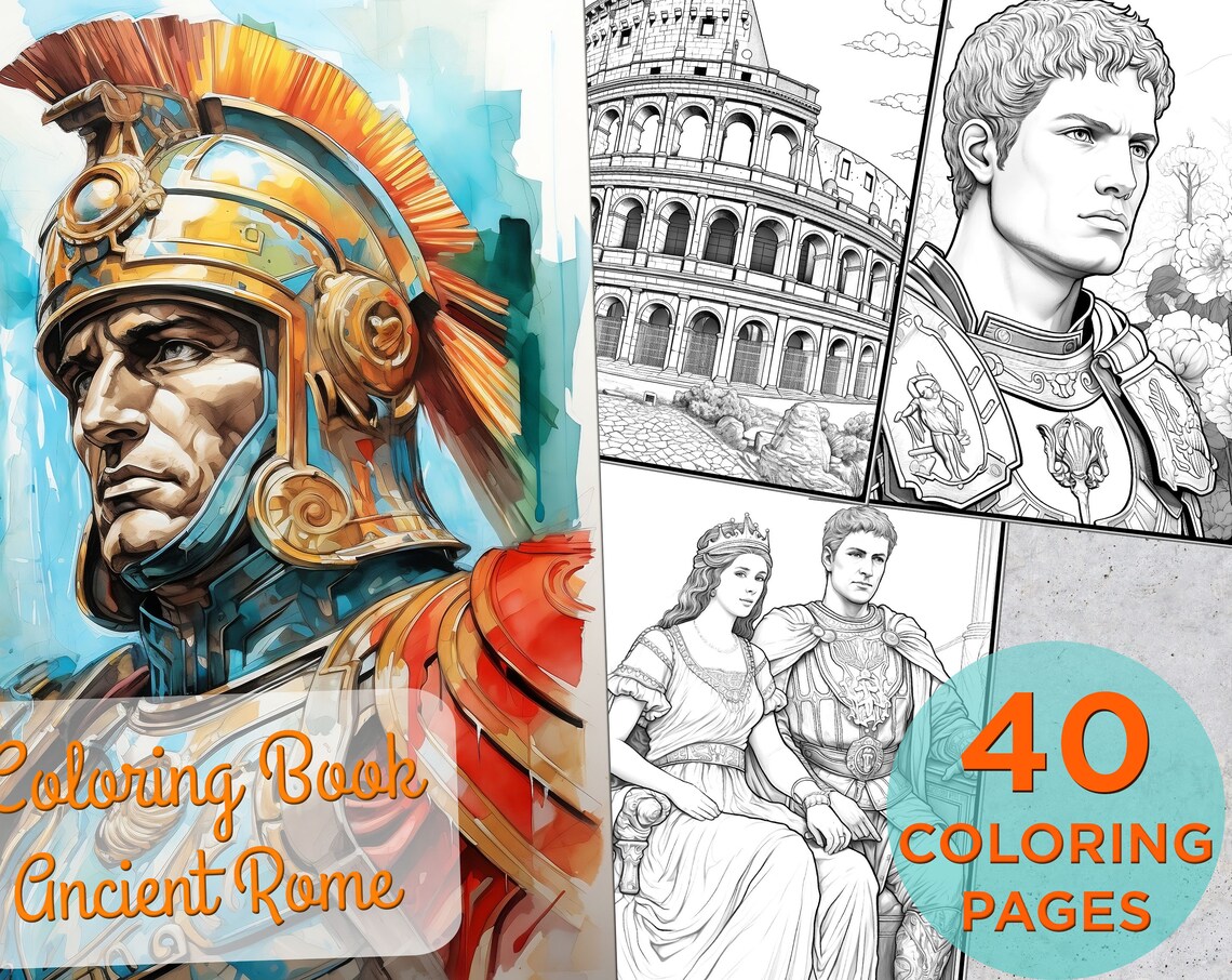 40 Ancient Rome Coloring Pages, Adults Printable Coloring Page With ...