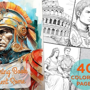40 Ancient Rome Coloring Pages, Adults Printable Coloring Page with Roman arts, Ancient Rome Drawings Coloring pages book