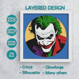 Villain Superhero Shadow Box, Comic Book Hero SVG Layered design for Cricut Silhouette Glowforge, 3D Superhero layered SVG Shadow Cricut