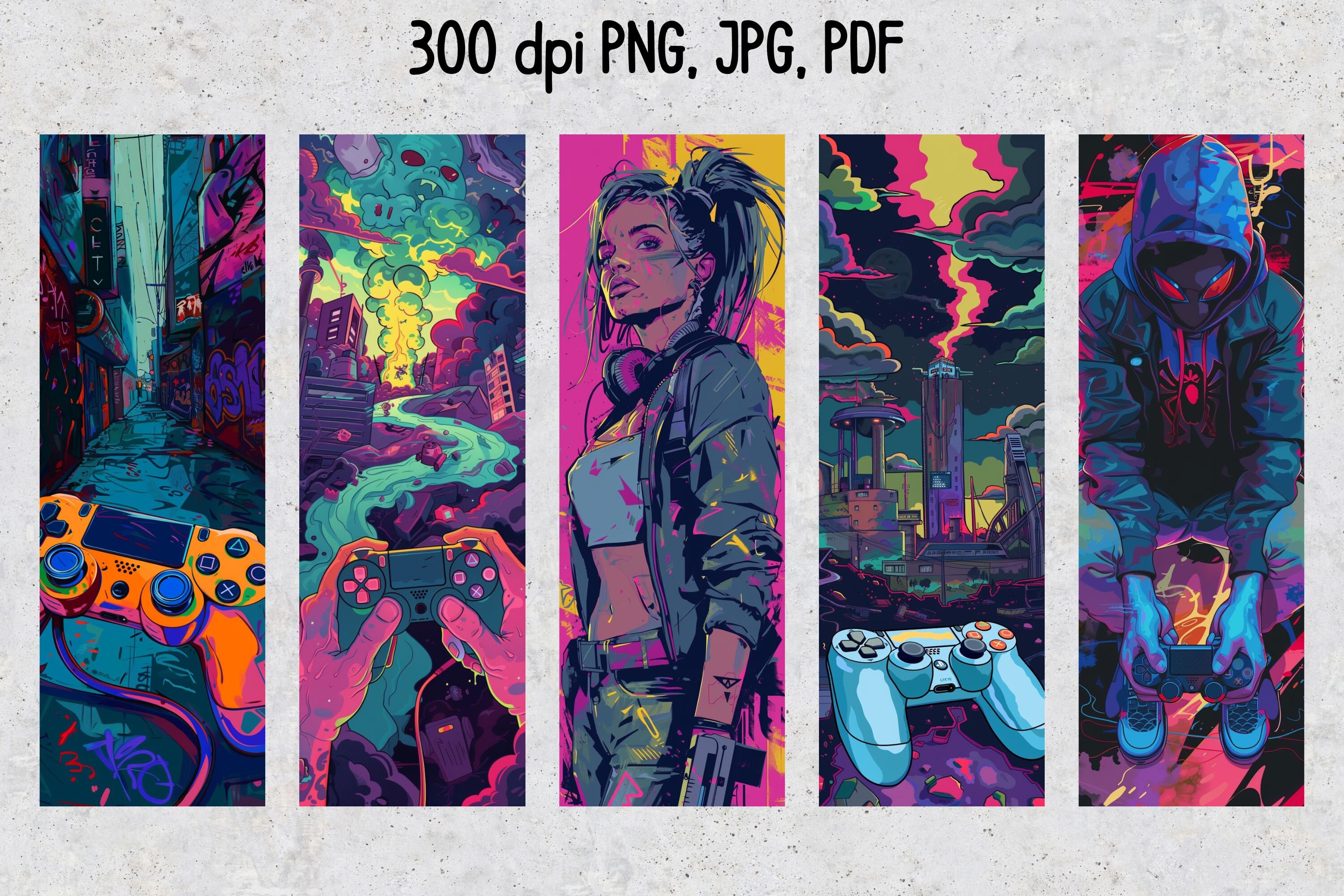 Game Bookmarklets 45 Gamer Printable Bookmarks, Video Game Digital Download Bookmark ...