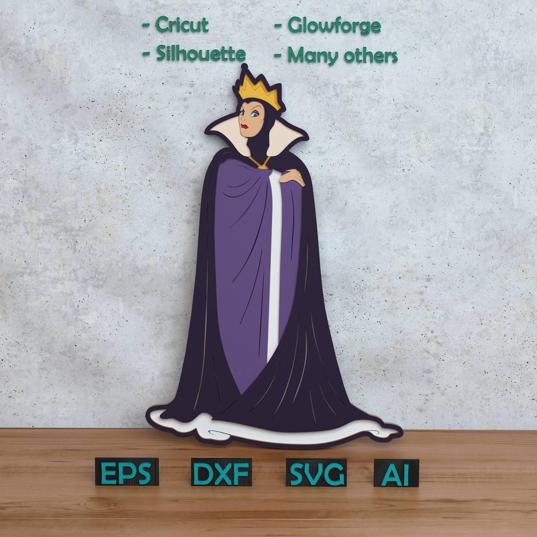 Cartoon Evil Queen Layered Design for Laser and Paper Cutting, Cartoon ...