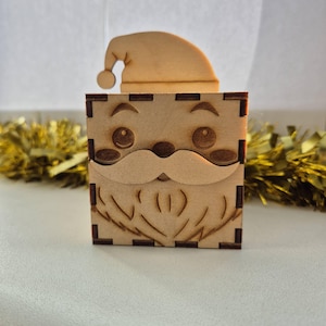 Christmas Decorative Box For Laser Cutting, Christmas Gift Box Digital Model, Santa Box Glowforge SVG Cutting File, Santa Box cutting file
