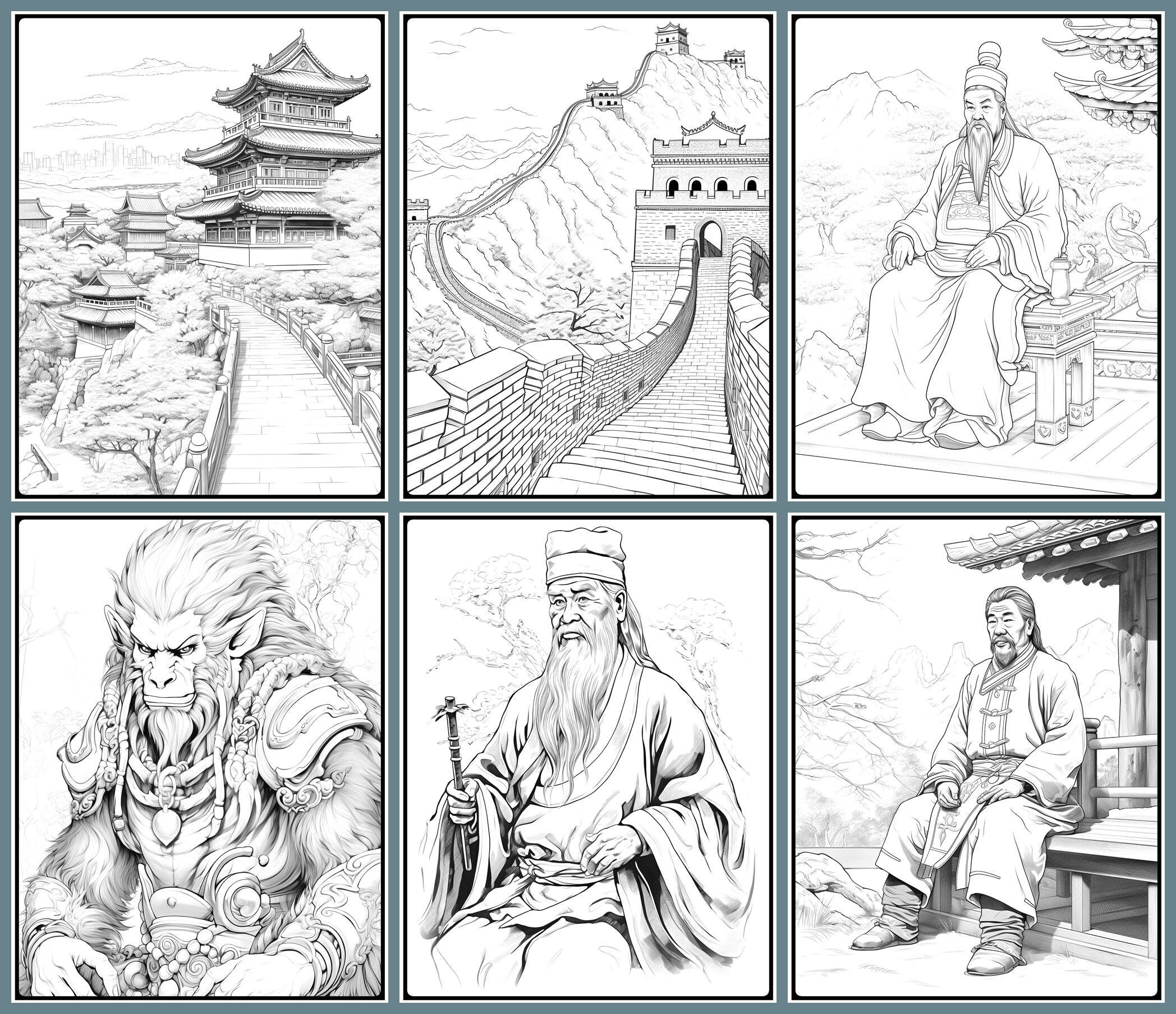 35 Ancient China Coloring Pages, Adults Printable Coloring Page With ...