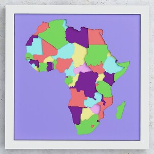 Shadow Box con mappa dell’Africa, disegno a strati SVG per Cricut Silhouette e altre macchine da taglio, Shadowbox in formato SVG con mappa dell’Africa per il taglio