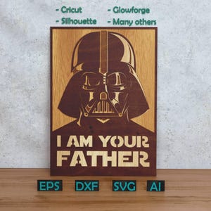 Design em camadas de Star Wars do vilão Jedi para corte a laser e papel, Vader Star Wars SVG DXF para Cricut e Silhouette X-Tool Glowforge Shadow box