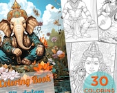 30 Hinduism Coloring Pages, Adults Printable Coloring Page Hinduist Religion, Hindu Religion Drawings Coloring pages book