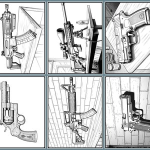 30 Top Gun Coloring Pages, Printable Automatic Gun Rifle Pistol