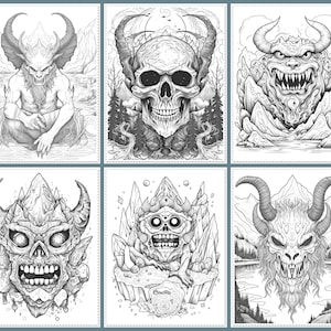 32 Fury Demons Coloring Pages, Fury Demons Adults Printable Grayscale ...