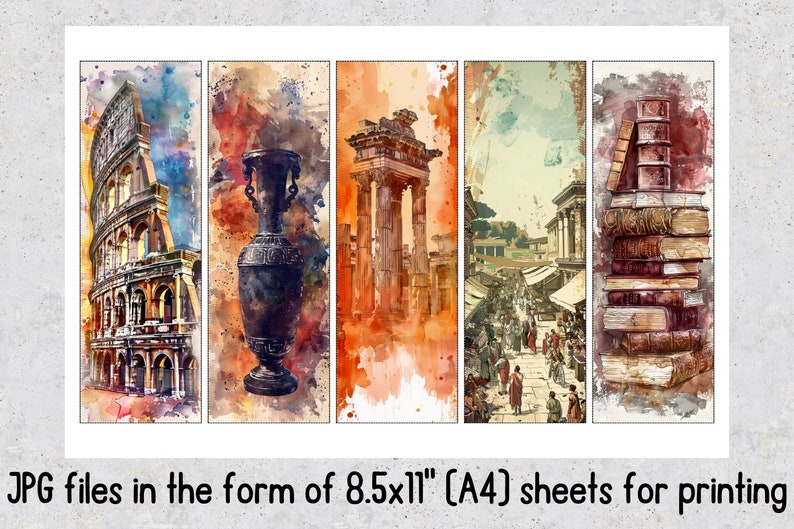 50 Ancient Rome Printable Bookmarks, Historical Digital Download ...