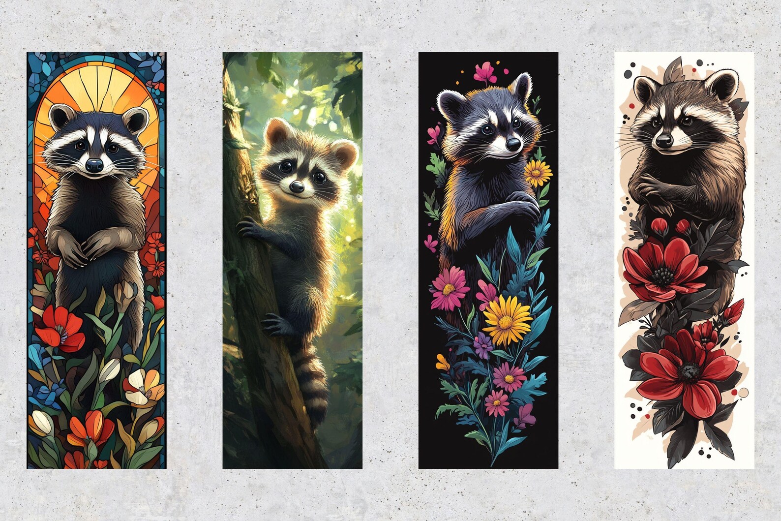 50 Raccoon Printable Bookmarks, Raccoon Digital Download Bookmark ...
