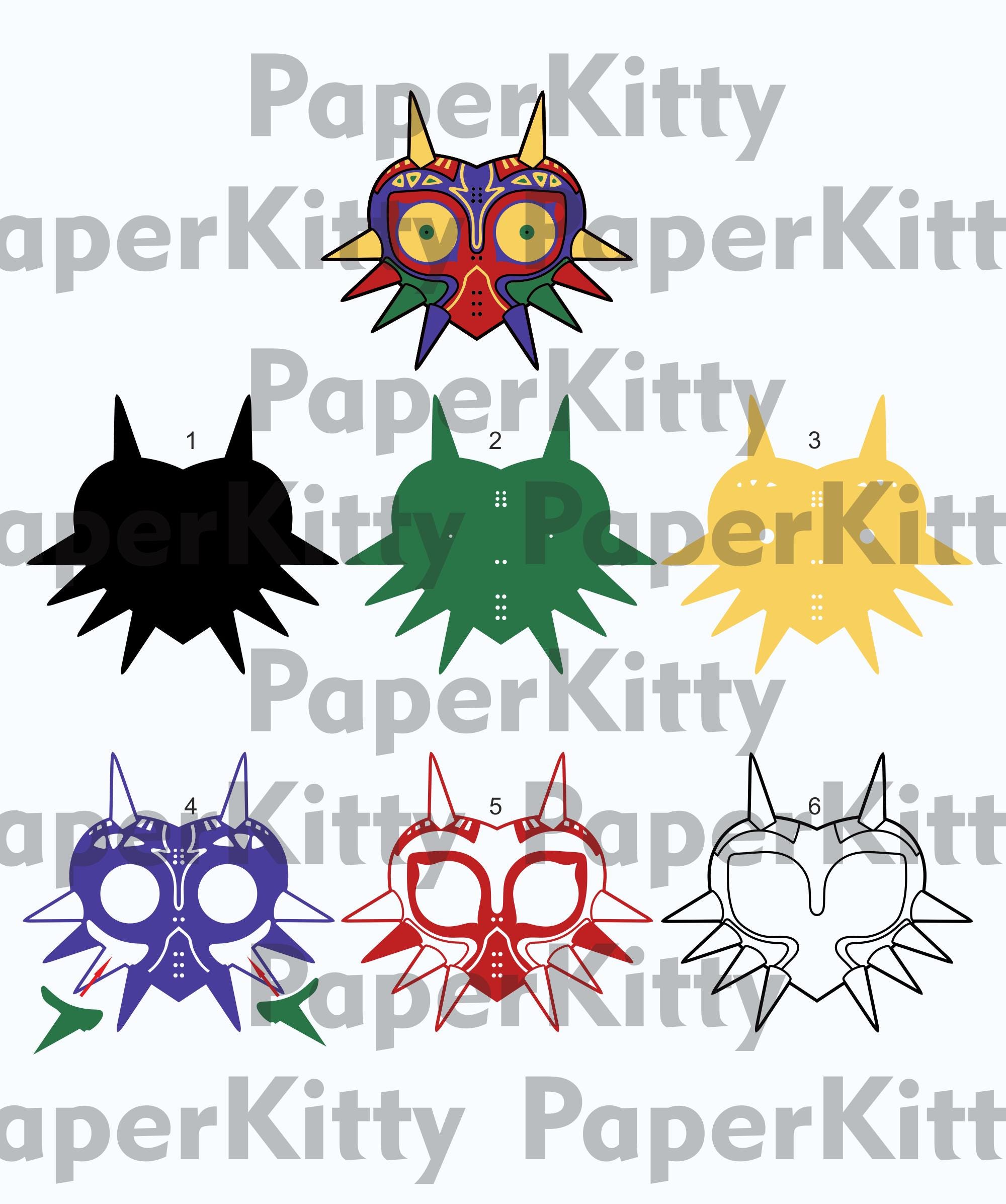 Mask Pattern Game Game Mask Layered Design for Laser and Paper Cutting, Game Mask SVG DXF ...