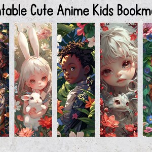 50 Anime Kids Printable Bookmarks, Anime Digital Bookmark Sheets, Manga ...