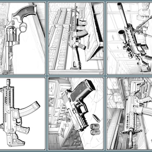 30 Top Gun Coloring Pages, Printable Automatic Gun Rifle Pistol