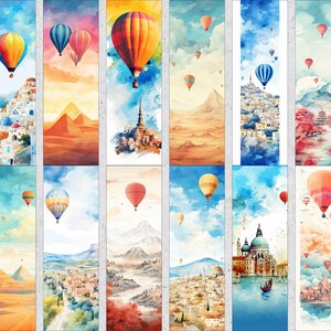 50 Air Balloon Printable Bookmarks, Balloon Digital Download Bookmark ...