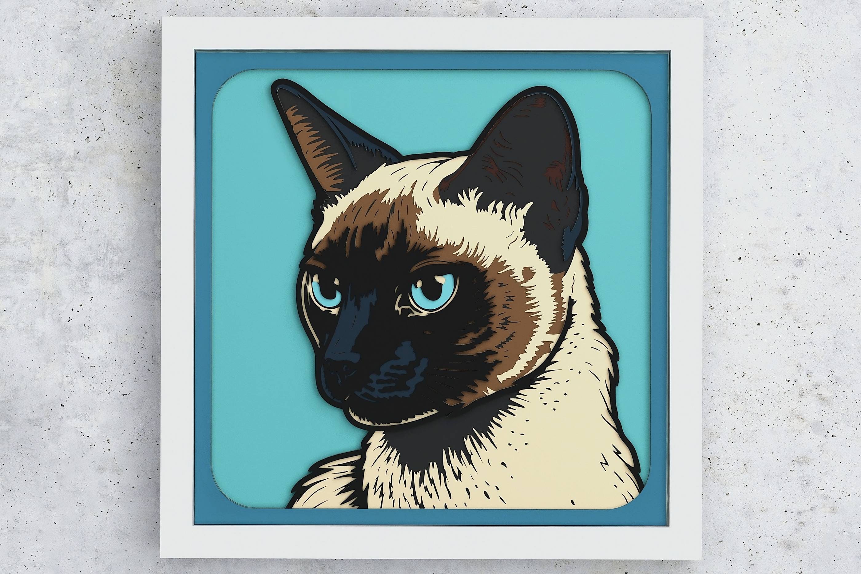 Siamese Cat Shadow Box Siamese Cat SVG Layered Design for Etsy Canada