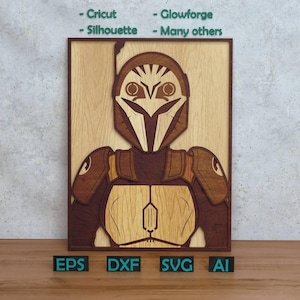 Design em camadas de heróis de Star War para corte a laser e papel, Star War SVG DXF para Cricut e Silhouette X-Tool Glowforge Shadow box design