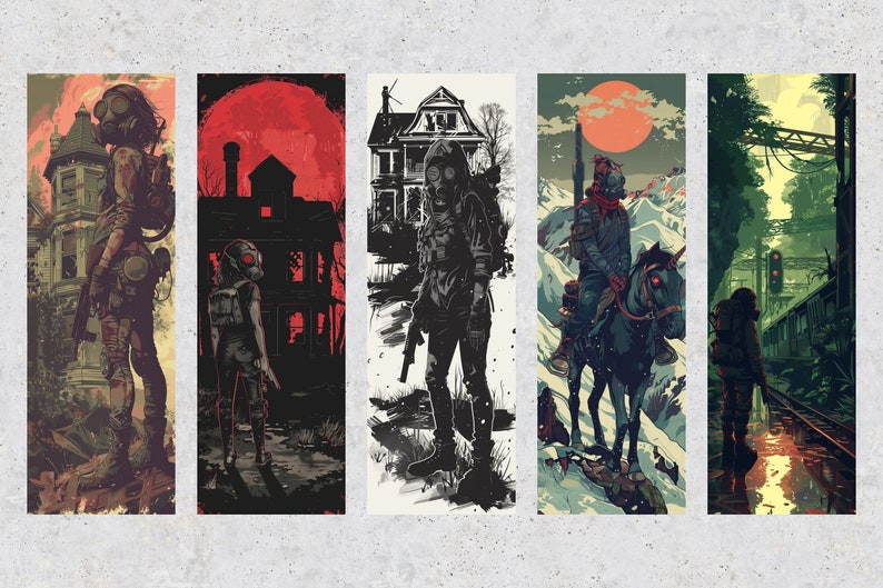 50 Post-apocalyptic Printable Bookmarks, Apocalypse Digital Bookmark ...