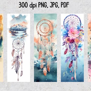 50 Dreamcatcher Printable Bookmarks, Dreamcatcher Digital Bookmark ...