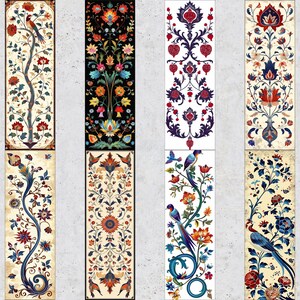 50 Oriental Pattern Printable Bookmarks, Arabic Digital Bookmark Sheets ...