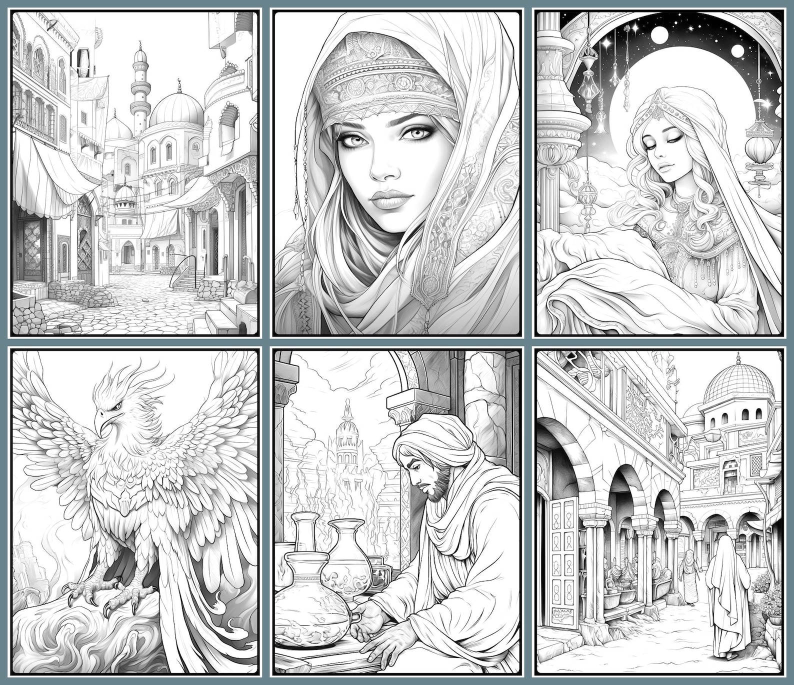 50 Arabian Nights Coloring Pages, 1001 Arabian Night Printable ...