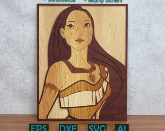 Cartoon Princess Layered Design for Laser And Paper Cutting, Cartoon Princess SVG DXF for Cricut & Silhouette Glowforge Shadow box