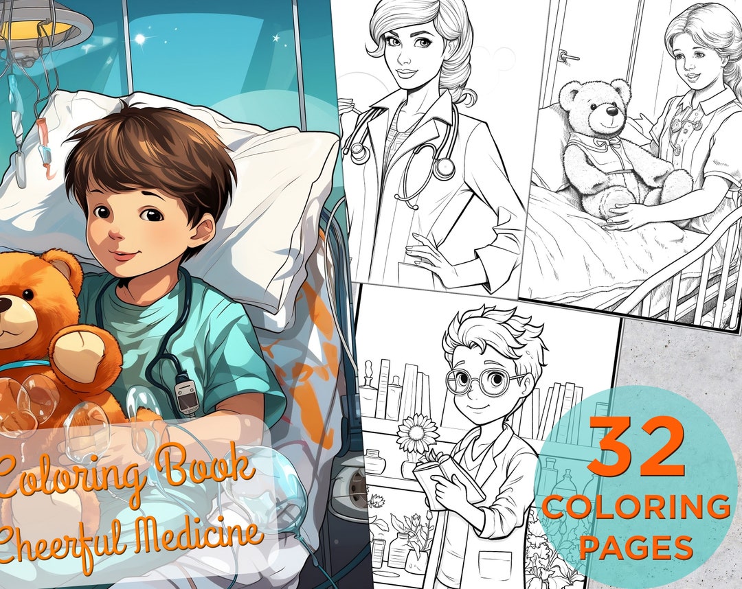 32 Cheerful Medicine Coloring Pages, Children Printable Nurse and ...