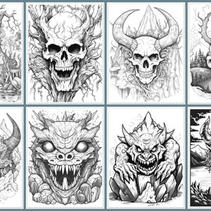 32 Fury Demons Coloring Pages, Fury Demons Adults Printable Grayscale ...