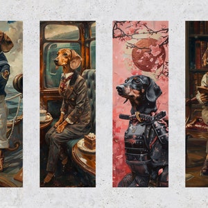 50 Stylish Dachshund Printable Bookmarks, Dachshund Digital Bookmark ...