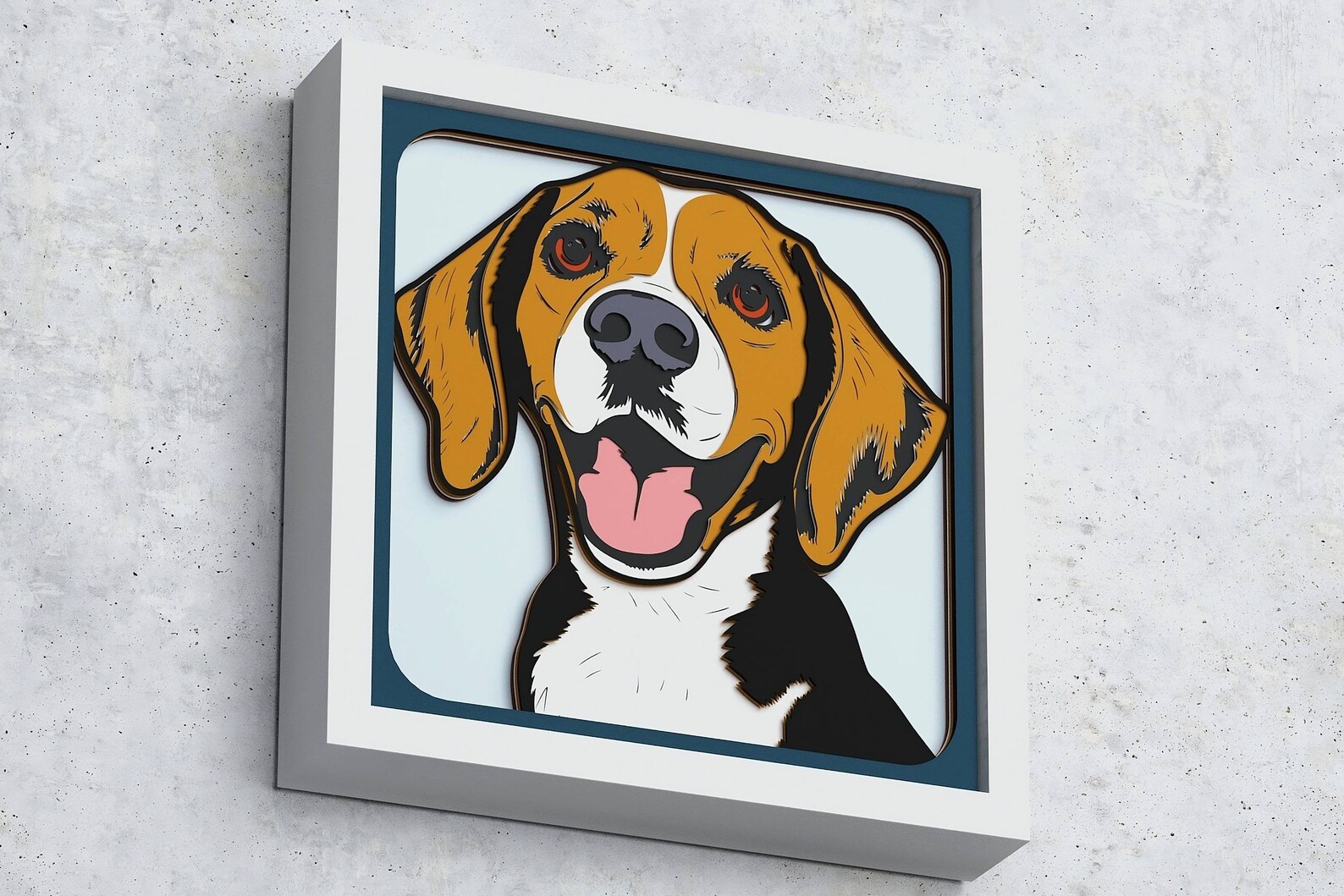 Beagle Shadow Box, diseño en capas SVG para Cricut Silhouette, caja de ...
