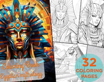 32 Egyptian Mythology Coloring Pages, Adults Printable Coloring Page Egyptian Mythology, Egyptian Mythology Drawings Coloring pages book