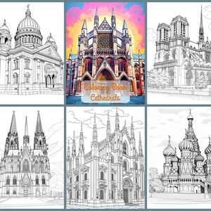 35 Cathedrals Coloring Pages, Adults Printable Coloring Page With ...