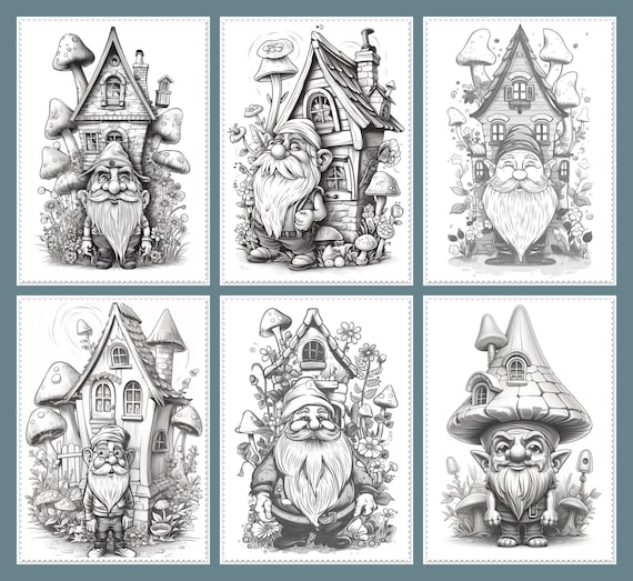 Gnomes, Cats & Creatures Coloring Book for Adults Cat Coloring Book for  Adults Gnomes Coloring Book Fantasy Old Faces Coloring Book 