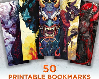 Puede incluir: Conjunto de 50 marcapáginas imprimibles con ilustraciones de demonios oscuros. Los marcapáginas presentan una variedad de diseños de demonios, incluyendo un demonio azul con cuernos, un demonio rojo con cuernos y un demonio negro con cuernos. Los marcapáginas son perfectos para agregar un toque de oscuridad a tu experiencia de lectura.