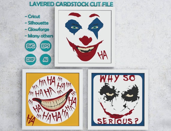 Set of 3 Shadowboxes with Villain Smile, Smile SVG Layered design for Cricut Silhouette Glowforge, Set of Smile layered SVG Shadowbox