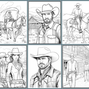 40 Wild West Coloring Pages, Adults Printable Cowboy Coloring Book ...