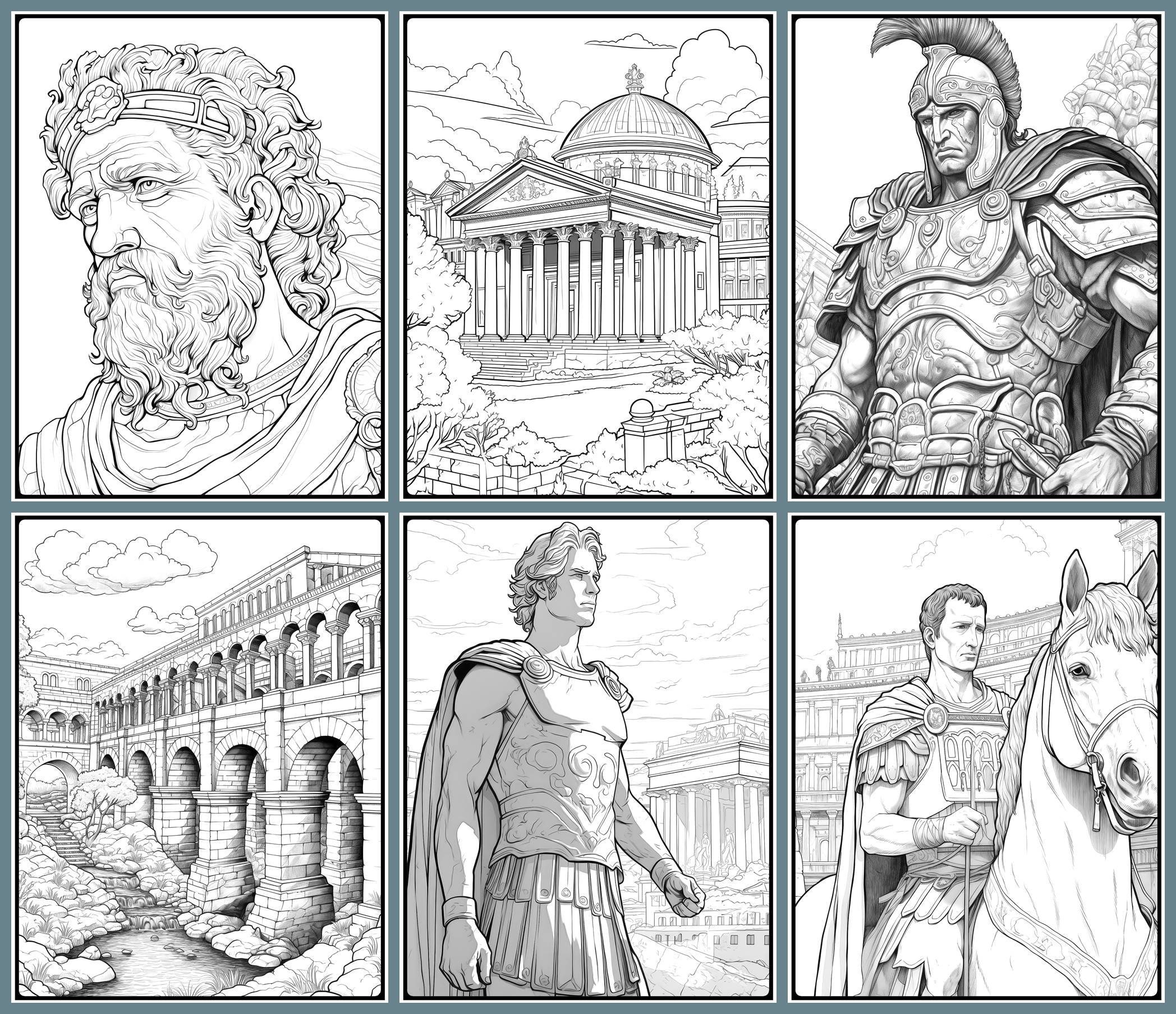40 Ancient Rome Coloring Pages, Adults Printable Coloring Page With ...
