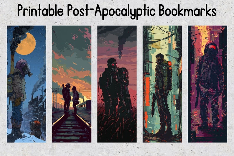 50 Post-apocalyptic Printable Bookmarks, Apocalypse Digital Bookmark ...