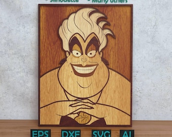 Cartoon Villain Layered Design for Laser And Paper Cutting, Cartoon Villain SVG DXF for Cricut & Silhouette Glowforge Shadow box