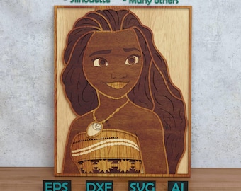 Cartoon Princess Layered Design for Laser And Paper Cutting, Cartoon Princess SVG DXF for Cricut & Silhouette Glowforge Shadow box