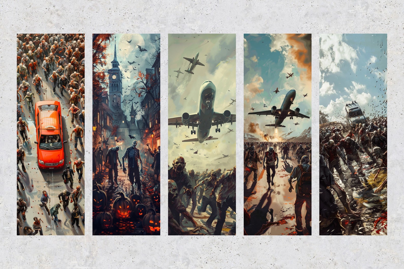 50 Zombie Apocalypse Printable Bookmarks, Horror Digital Bookmark ...