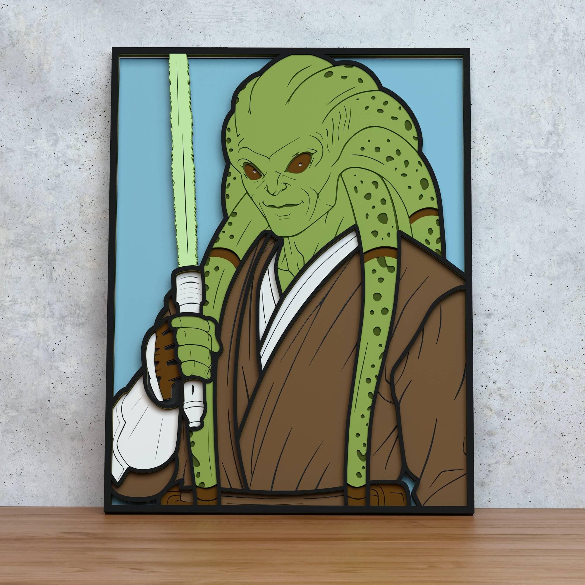 Jedi Star War Layered Design for Laser and Paper Cutting, Star War SVG ...